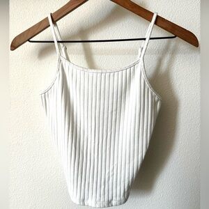 SO White Ribbed Camisole Top